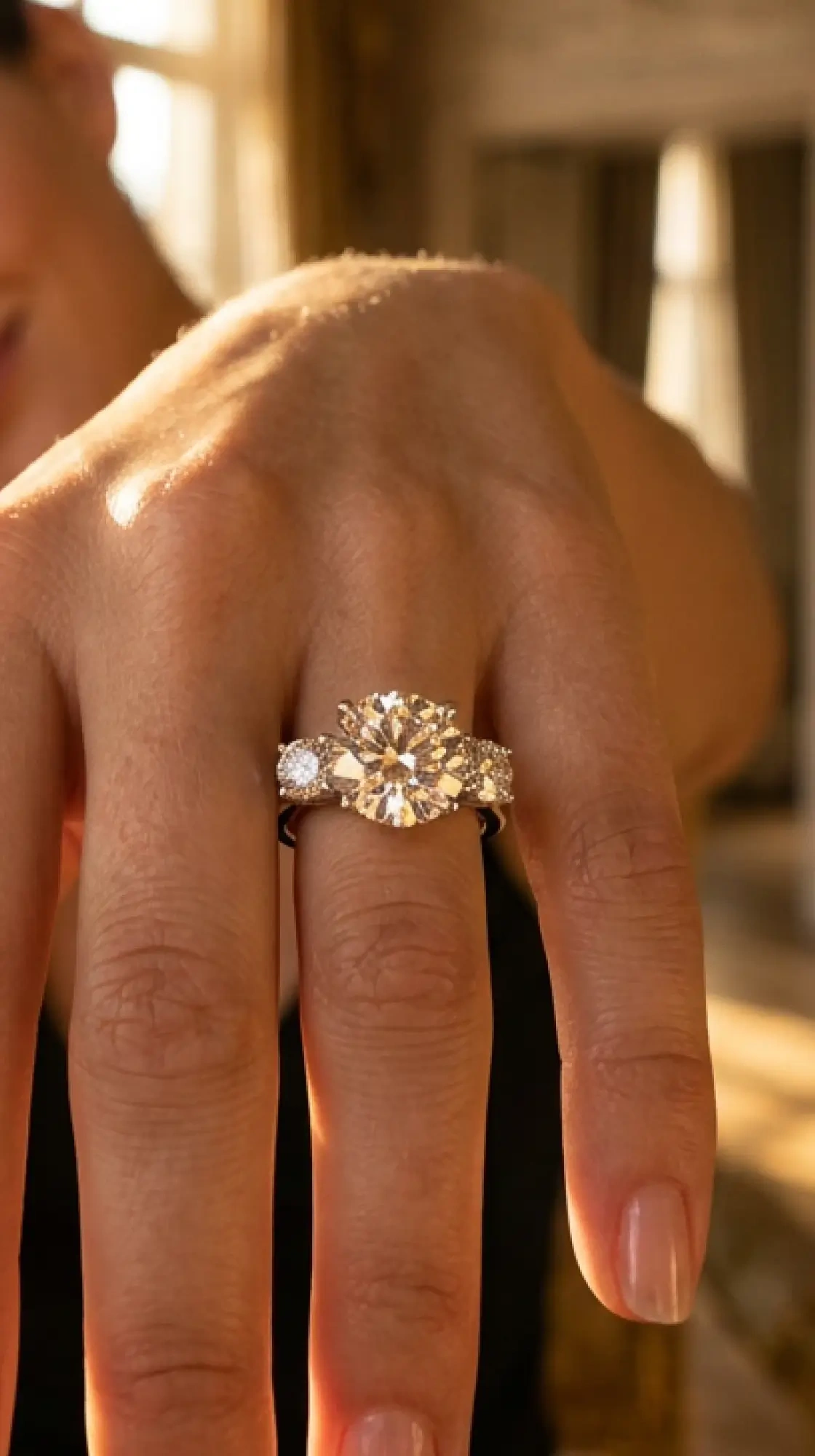 Evelina Round Three Stone Ring