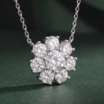 10kt White Gold Roselle Round Lab Diamond Fashion Necklace