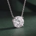 Lluvia Round Lab Diamond Solitaire Necklace