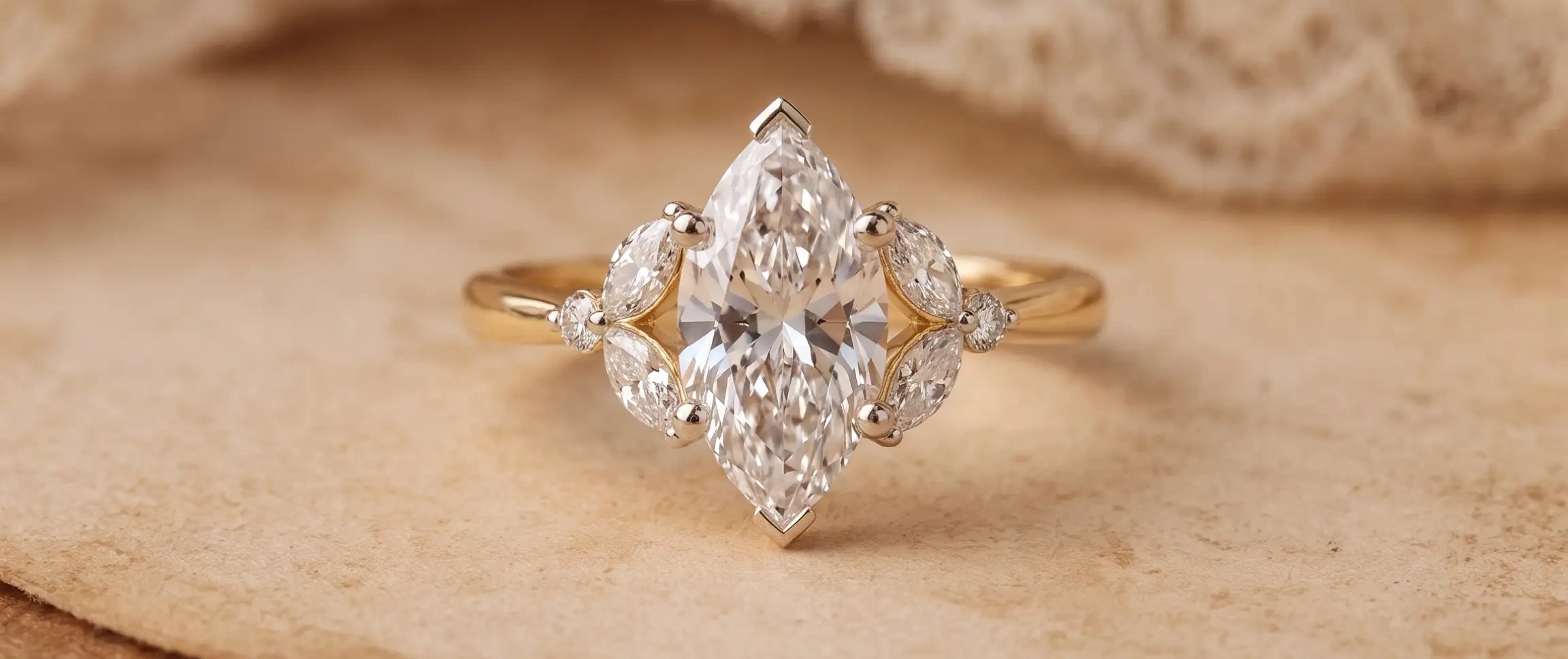 Beatrice Marquise Side Stone RING