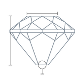 1.36 ct. cushion Lab Grown Diamond diamond measurement front